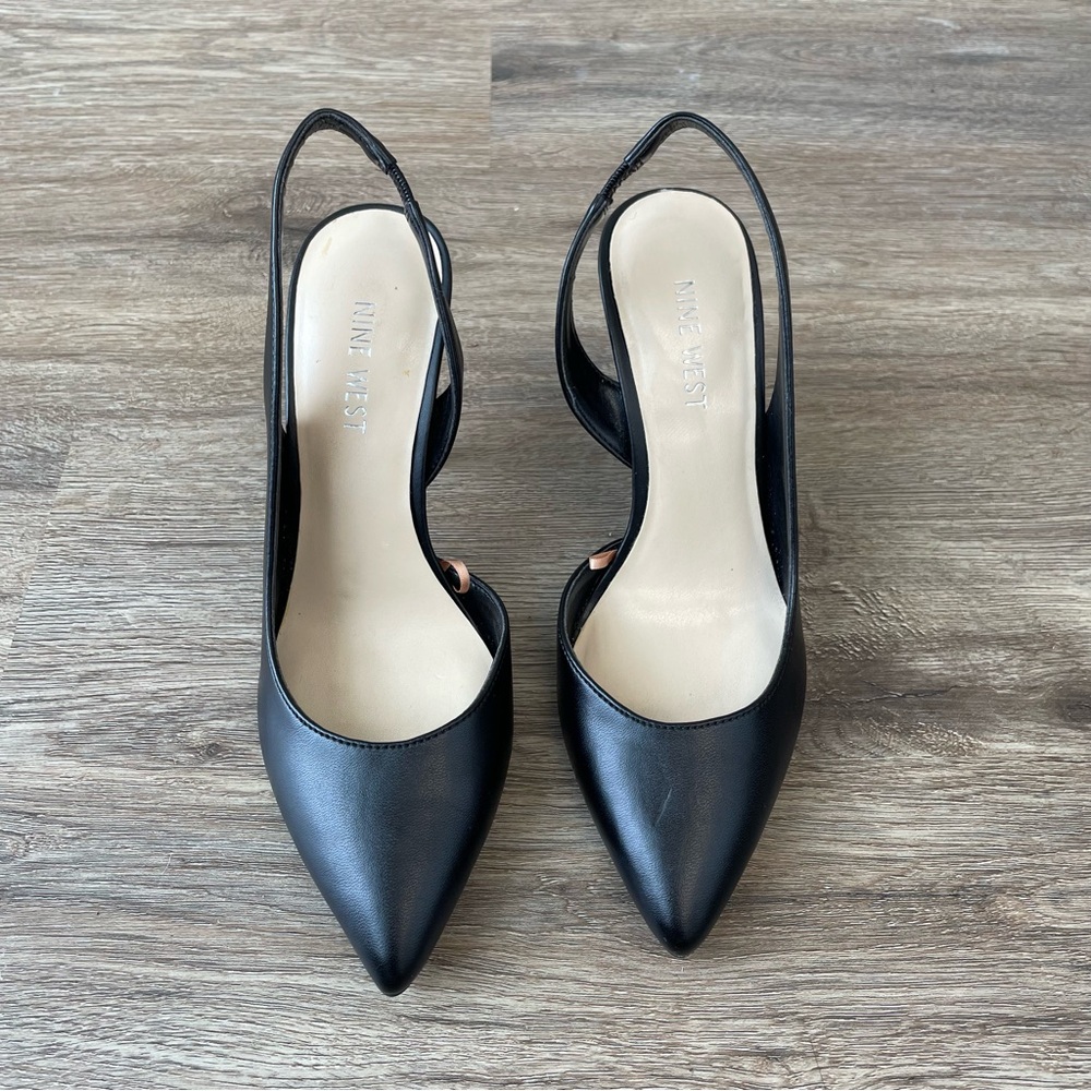 Nine West Black Slingback Heels
